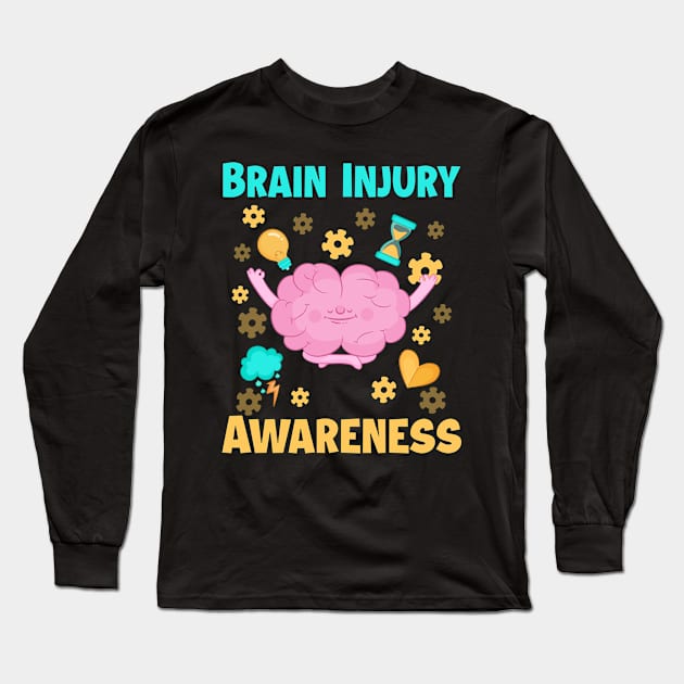 Brain Injury Awareness Mental Health Awareness Mindfulness copy Long Sleeve T-Shirt by ttao4164